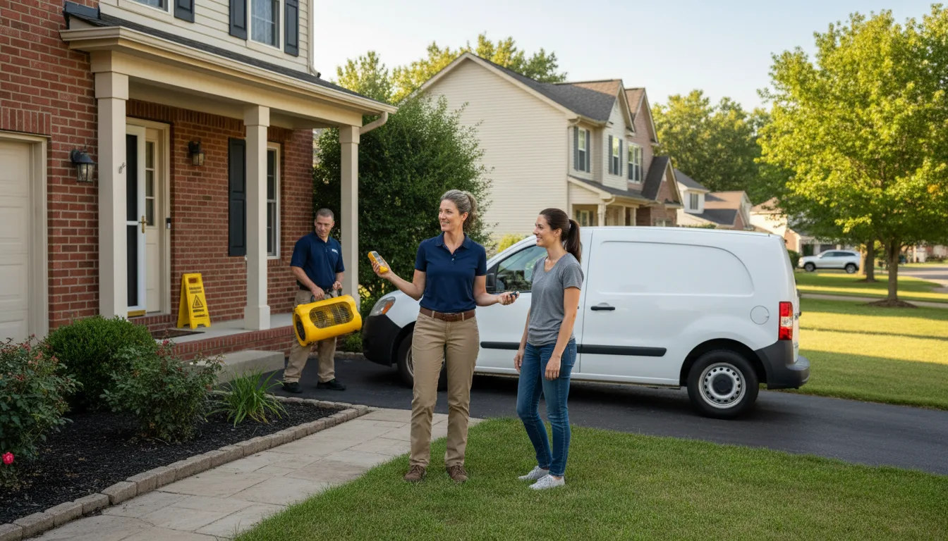 Residential water damage restoration in Tallula, IL
